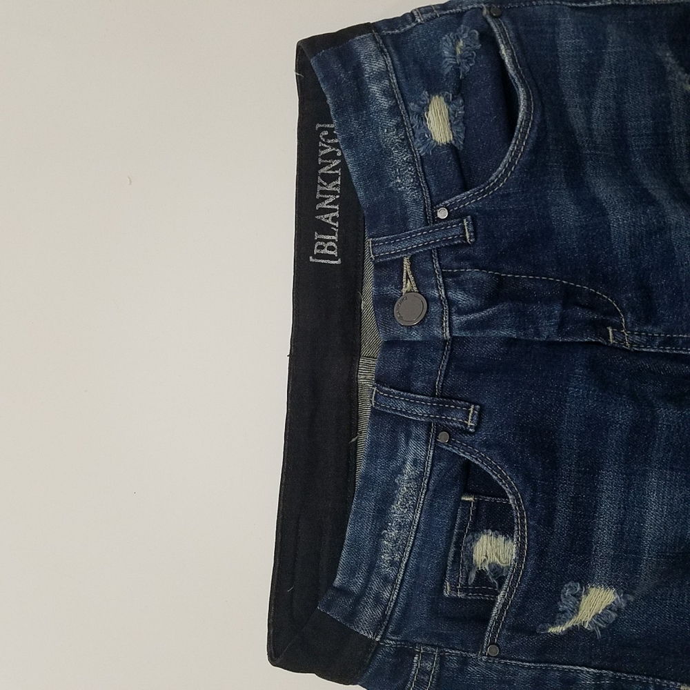 Blank NYC patched stretch skinny jeans 24 - Picture 2 of 6